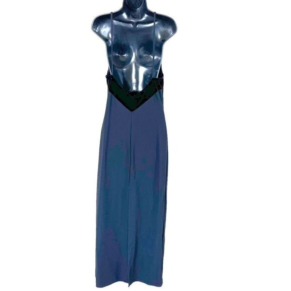 Vintage Gunne Sax 90s Y2K Velvet Panel Slip Maxi Dress - Picture 12 of 12
